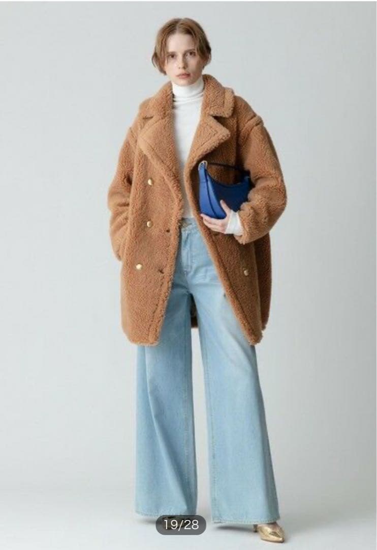 新品 allureville ウールMIXボアPコート キャメル　半額以下