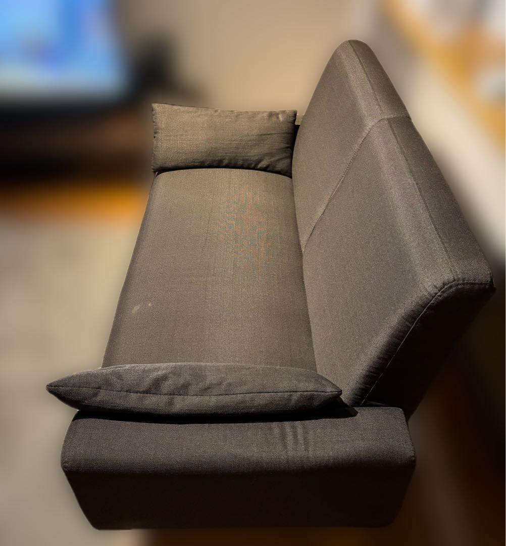 引き取り限定 2人掛けソファ ブラウン 幅146.5cm