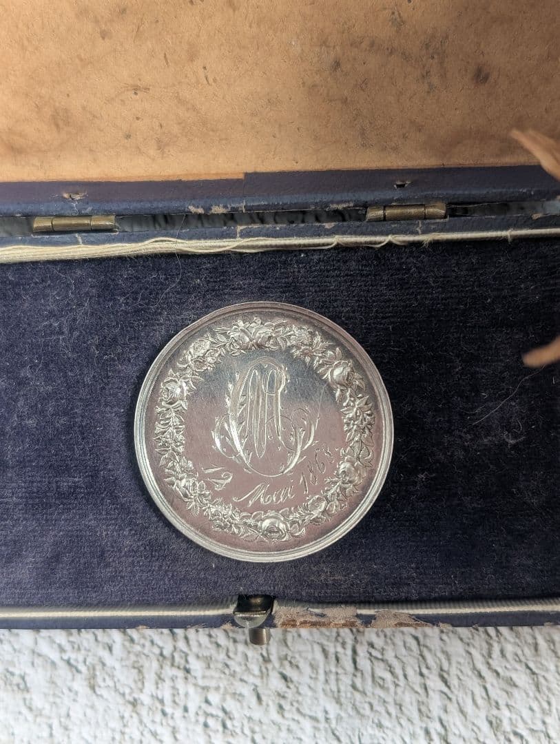 フランス アンティーク シルバー マリッジ 1868年モノグラム文字