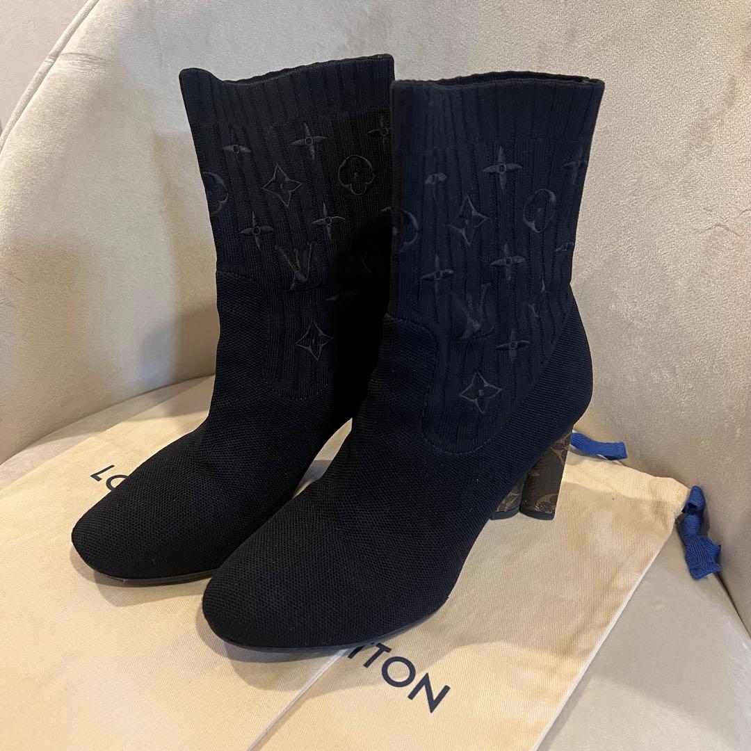 専用 louisvuitton ルイヴィトン シルエットアンクルブーツ ニット