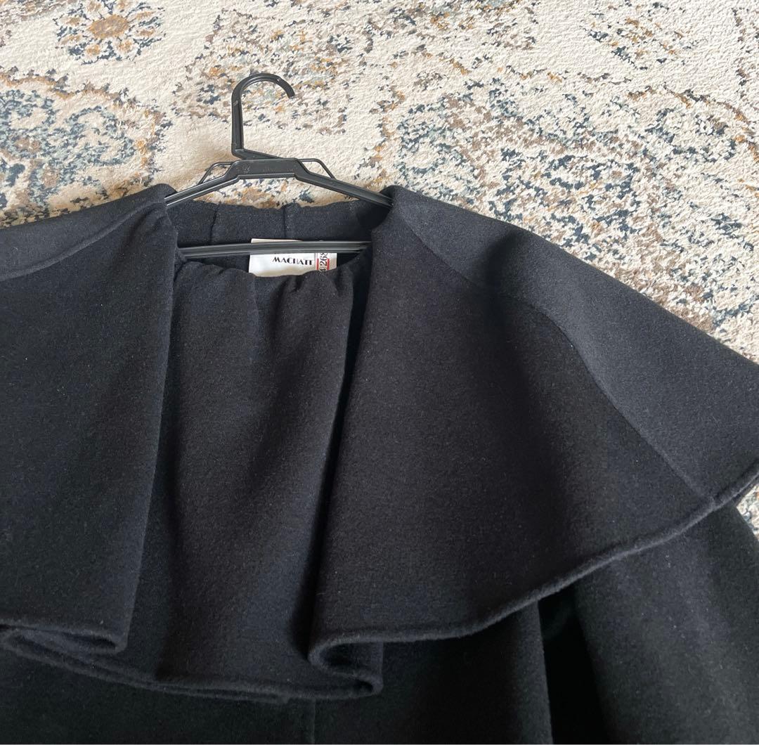 MACHATT マチャット オーバーカラーウールコート ブラック