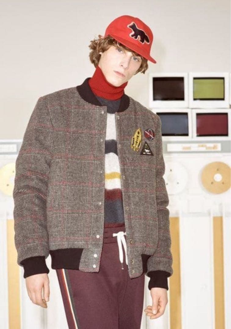 メゾンキツネ 18AW CHECK WOOLEN TEDDY Sサイズ