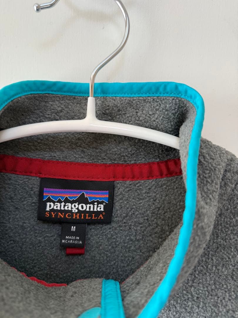 patagonia スナップT シンチラ フリースジャケット グレー ミント M