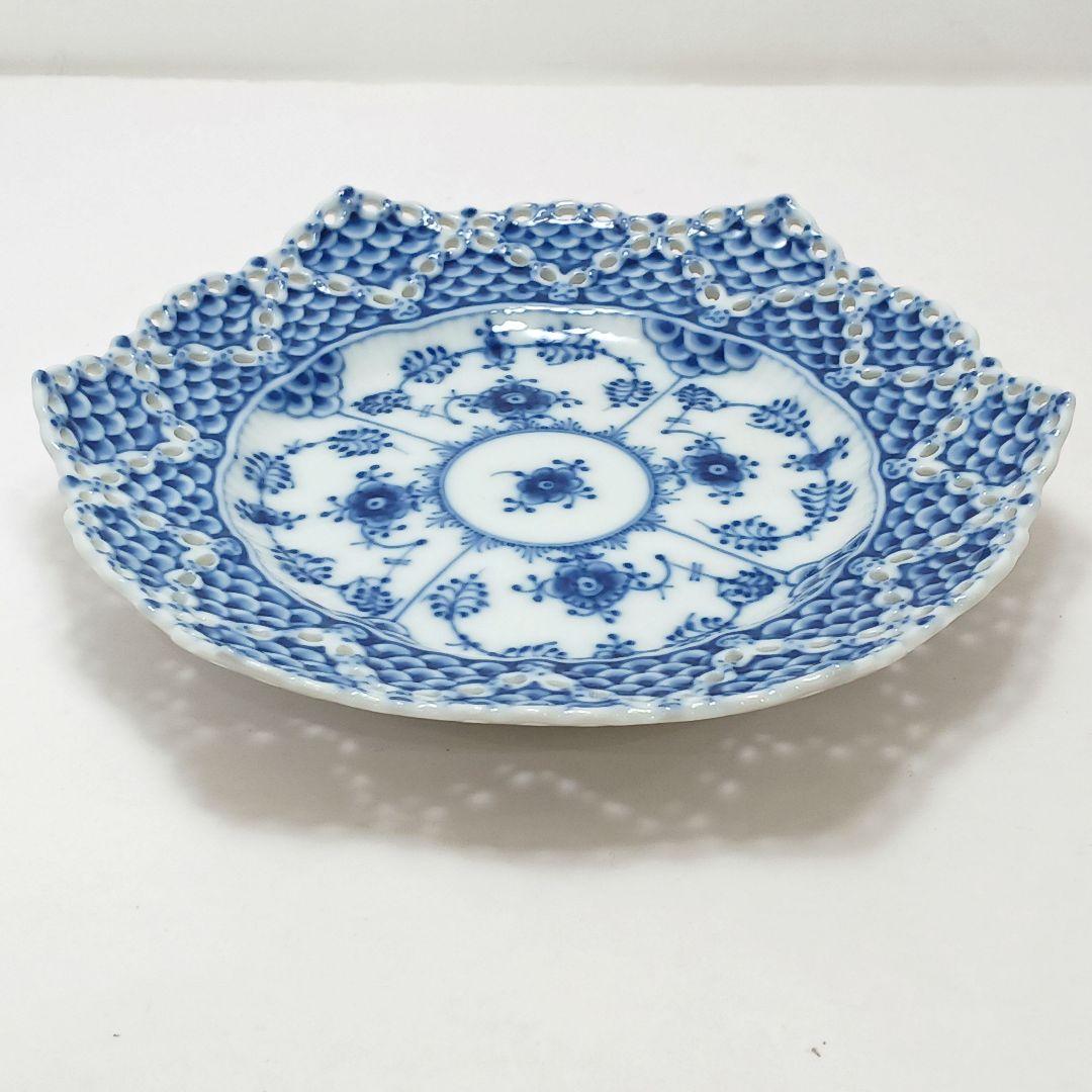 Y2912-3 ロイヤルコペンハーゲン ブルーフルーテッド ダブルレース 皿