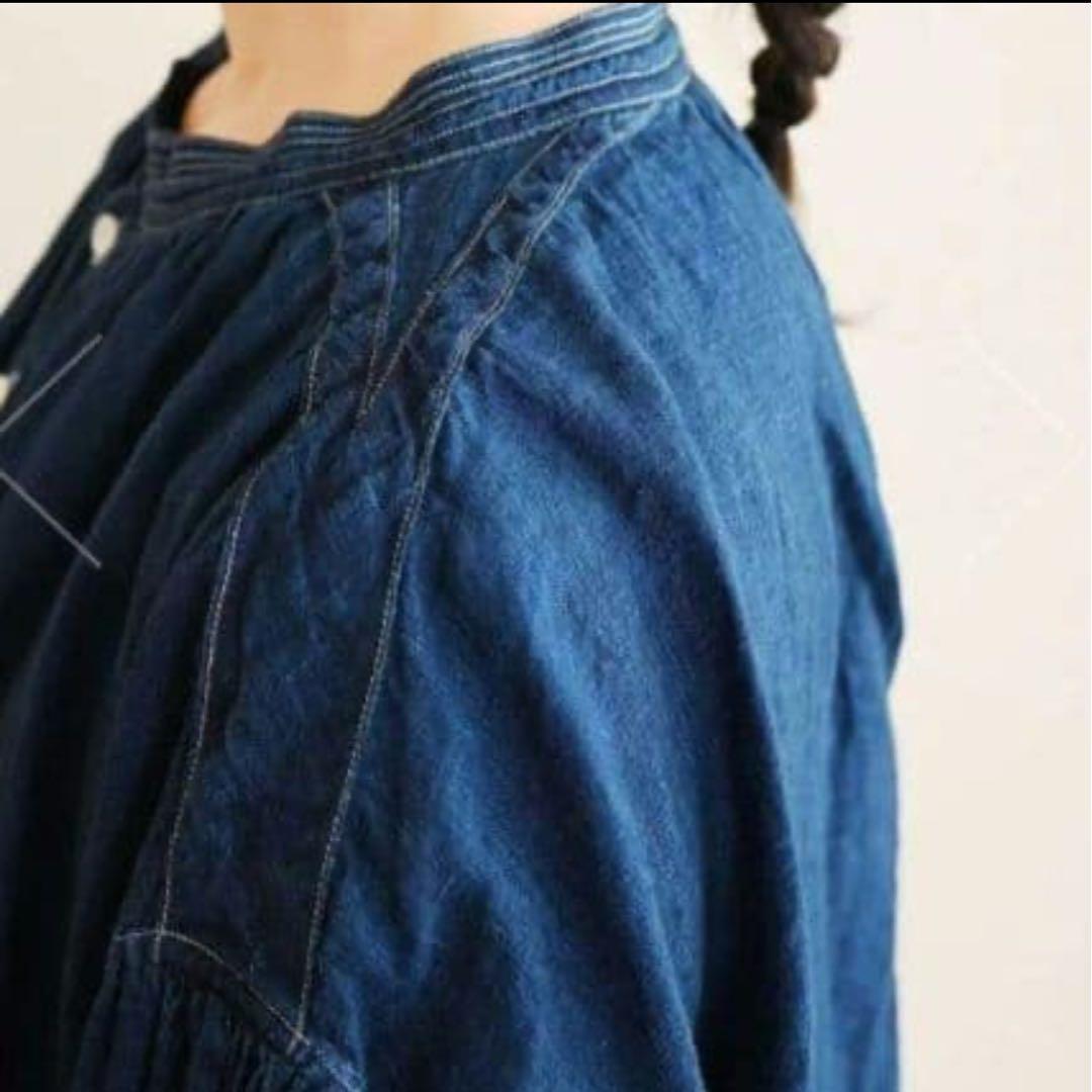 SP（エシュペー）インディゴリネンブラウス