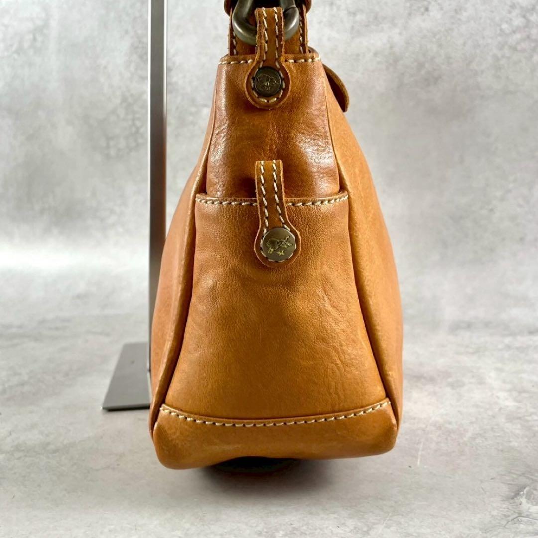 イルビゾンテ　2way ショルダーバッグ　ブラウン ヌメ革　ロゴ