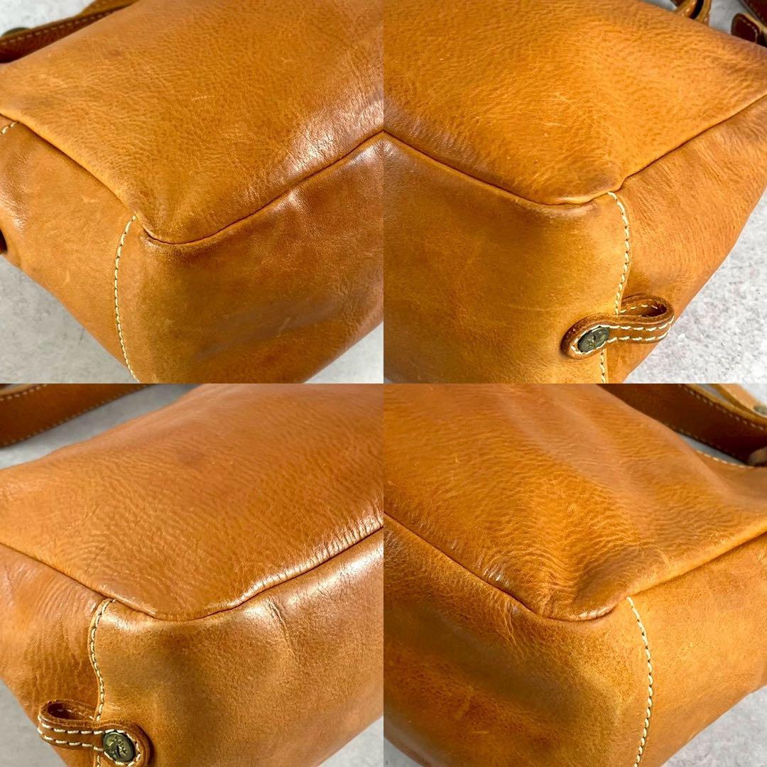 イルビゾンテ　2way ショルダーバッグ　ブラウン ヌメ革　ロゴ