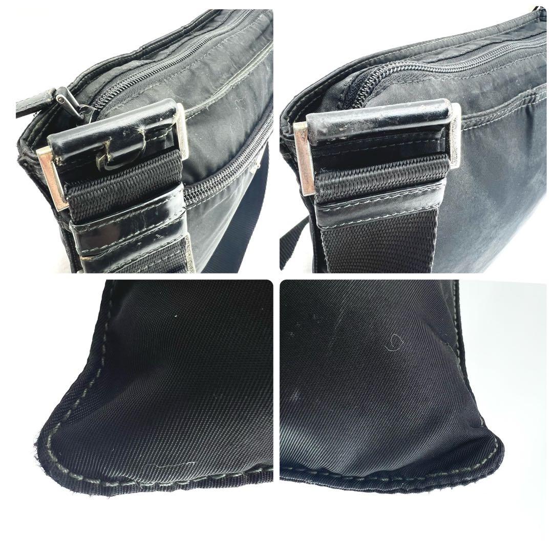 PRADA　黒　三角ロゴ　ナイロン　斜め掛け　ショルダーバッグ　サコッシュ