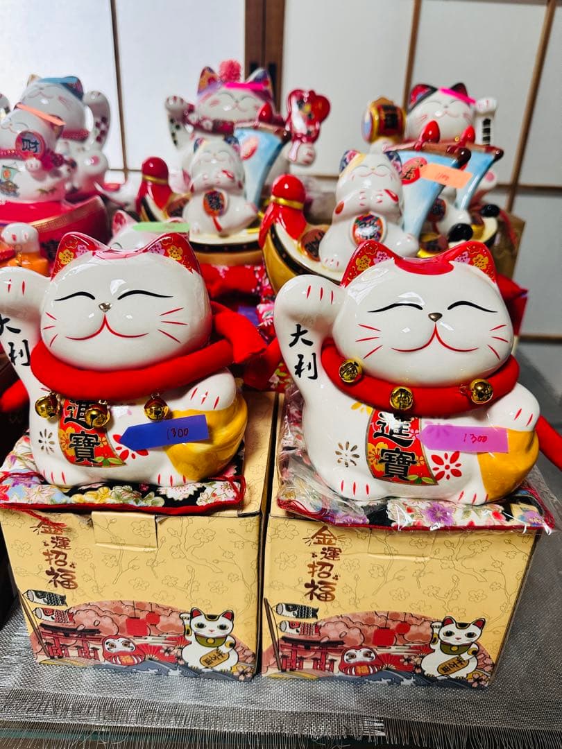 招き猫 陶器製 多種類セット