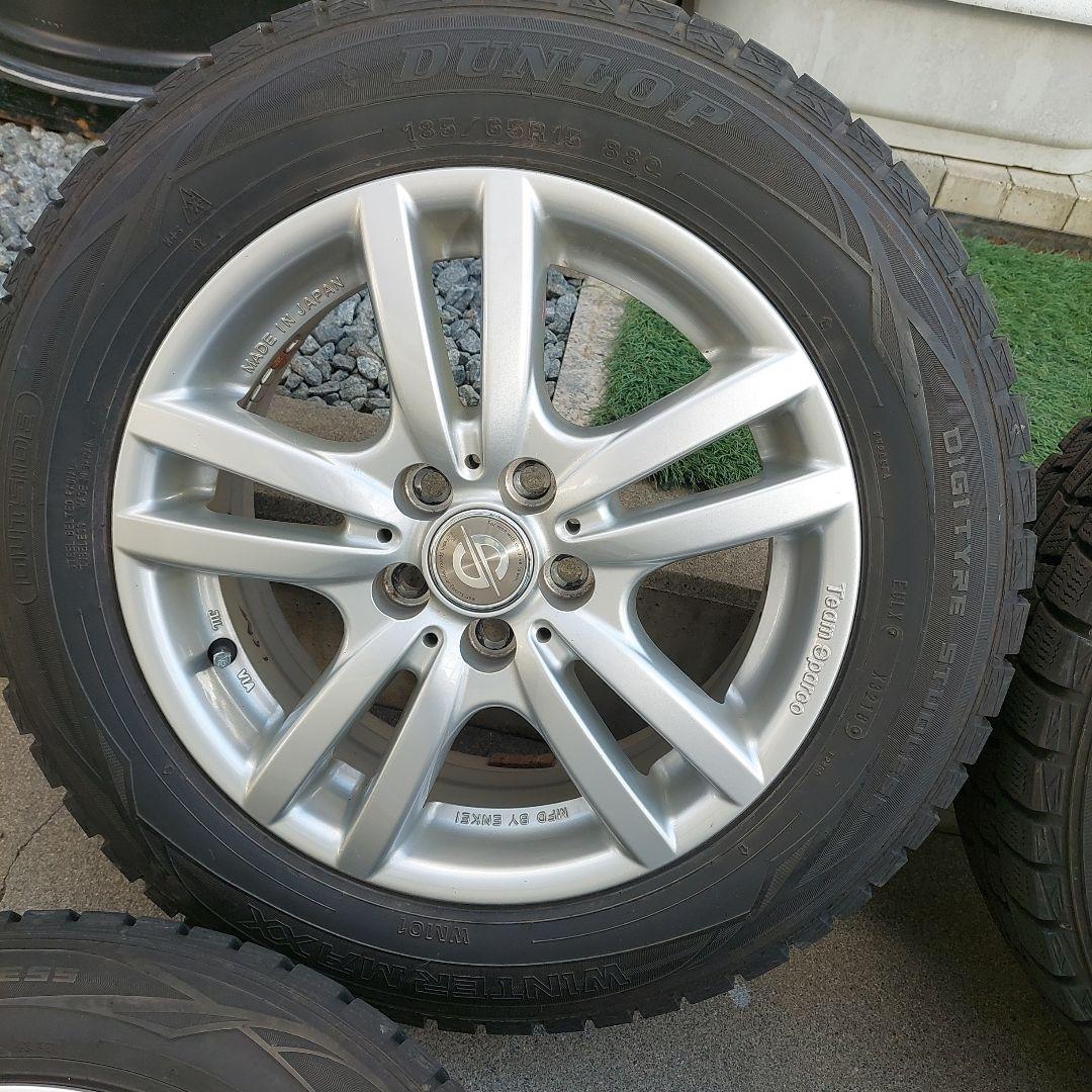 ホイール付きスタッドレスタイヤ4本セット185/65R15 PCD100 5H