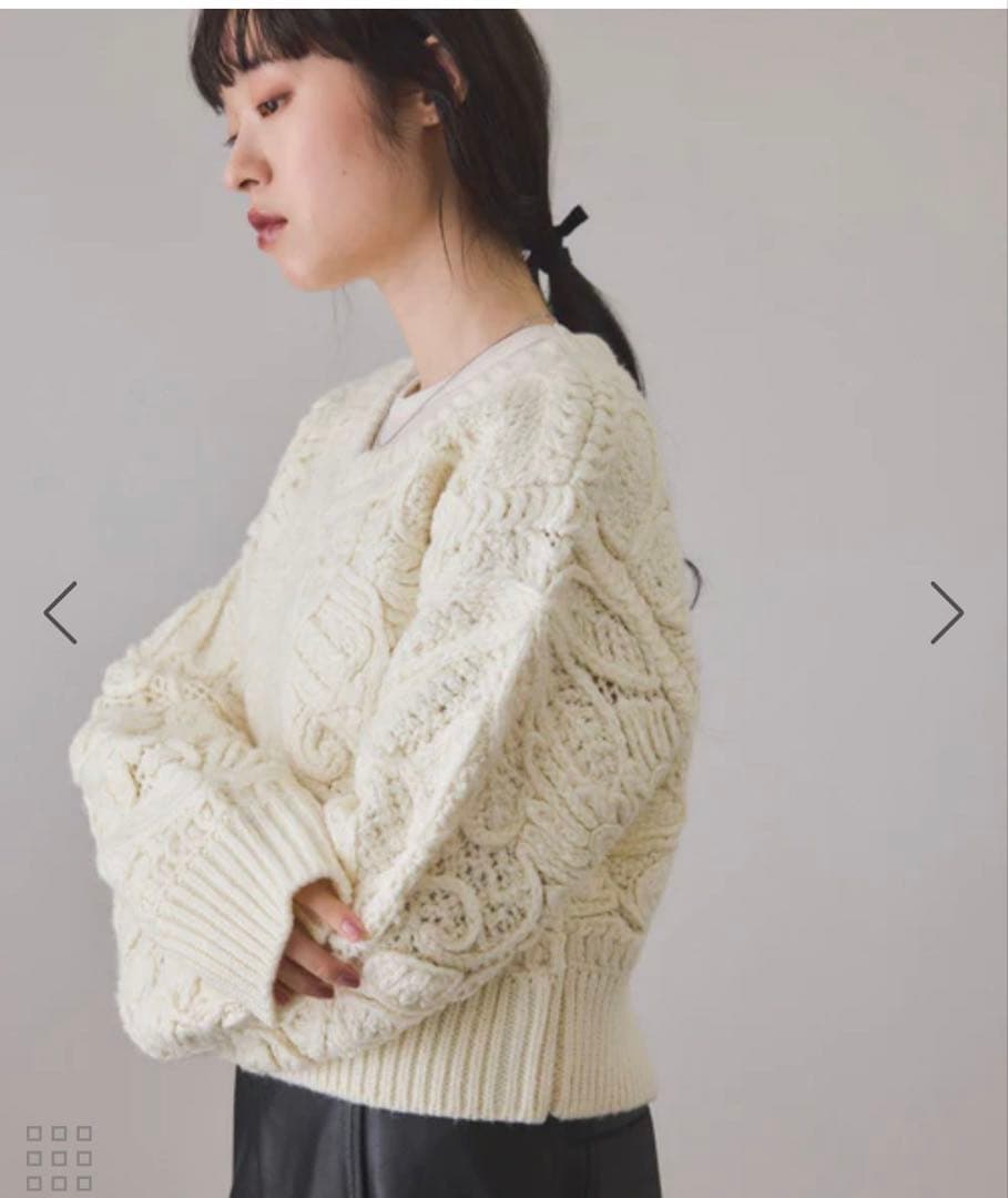 アダムエロペ　コードレースパターンニットカーディガン