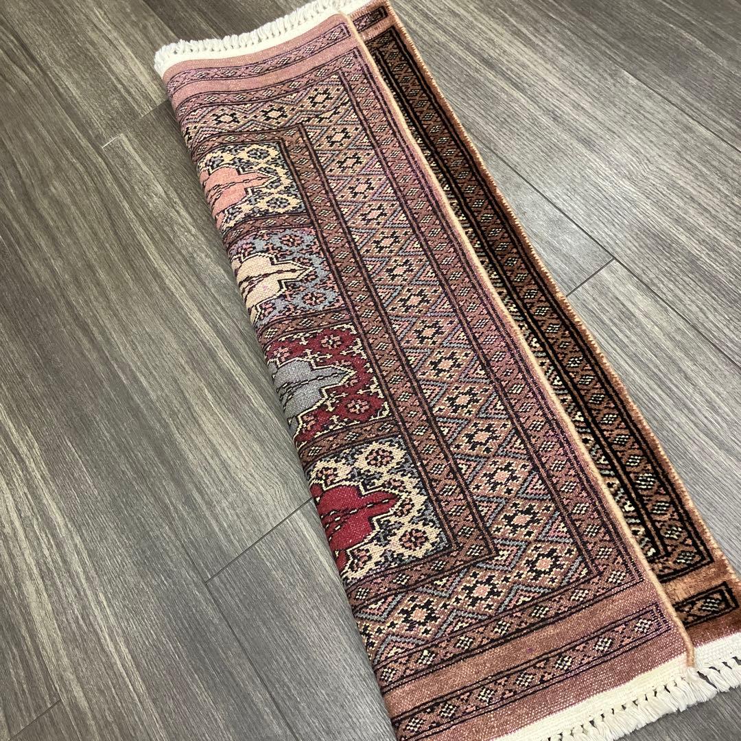 92x61cmヴィンテージ トライバルラグ手織り絨毯カシミリヤンアンテイーク絨毯