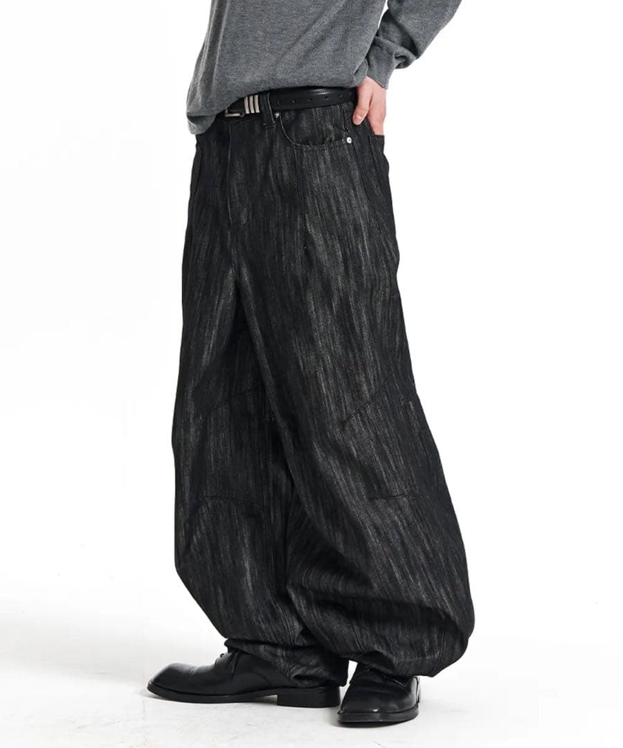 新品未使用 KICHUL バルーンデニム ブラック Lサイズ