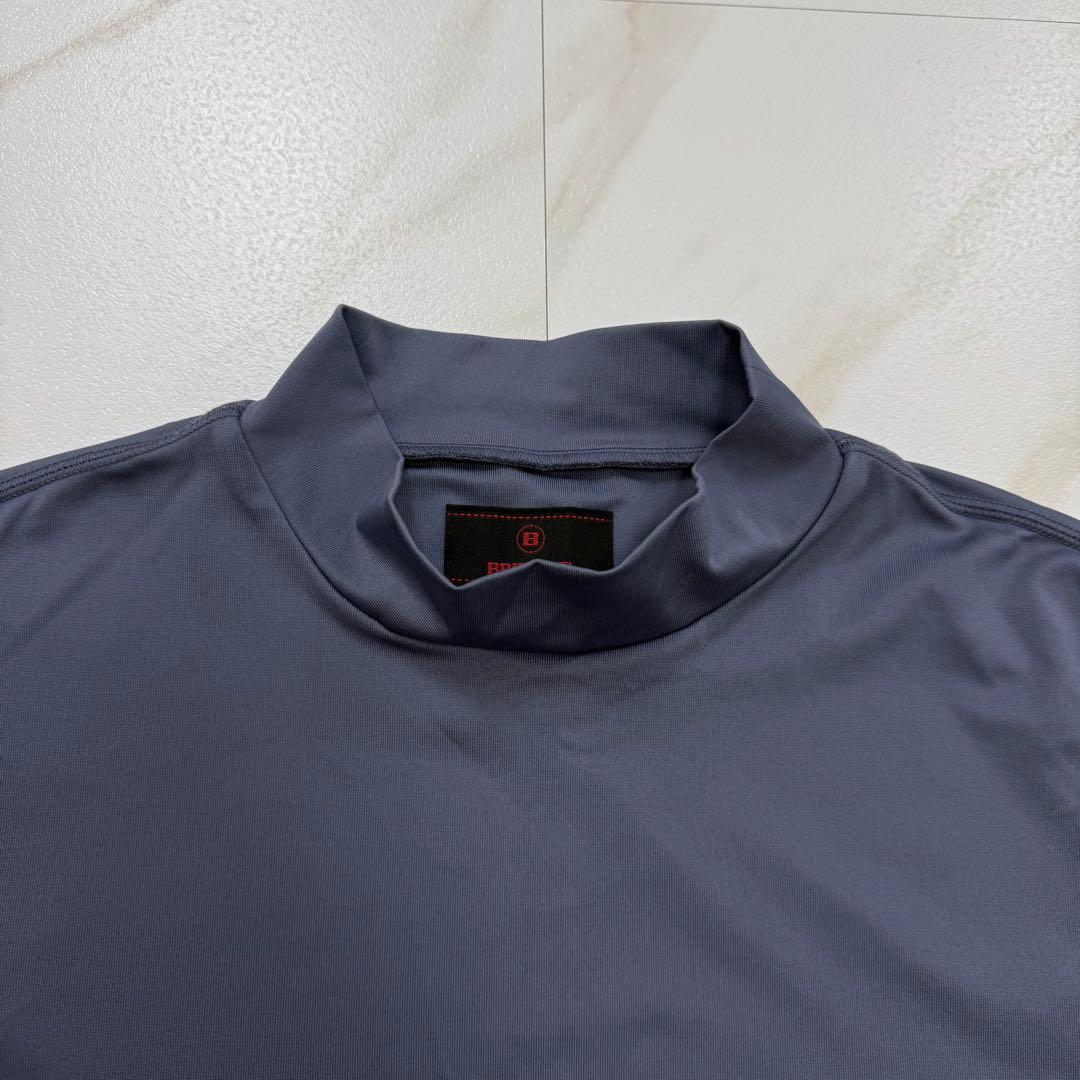 美品✨️BRIEFING モックネック シャツ 半袖 バックロゴ メンズ XL
