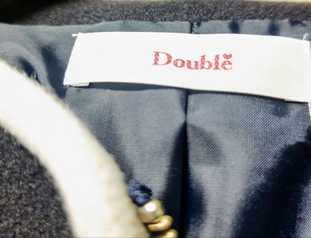 ヒルトンホテルで購入★新品ネイビー リボン刺繍コート★サイズ42