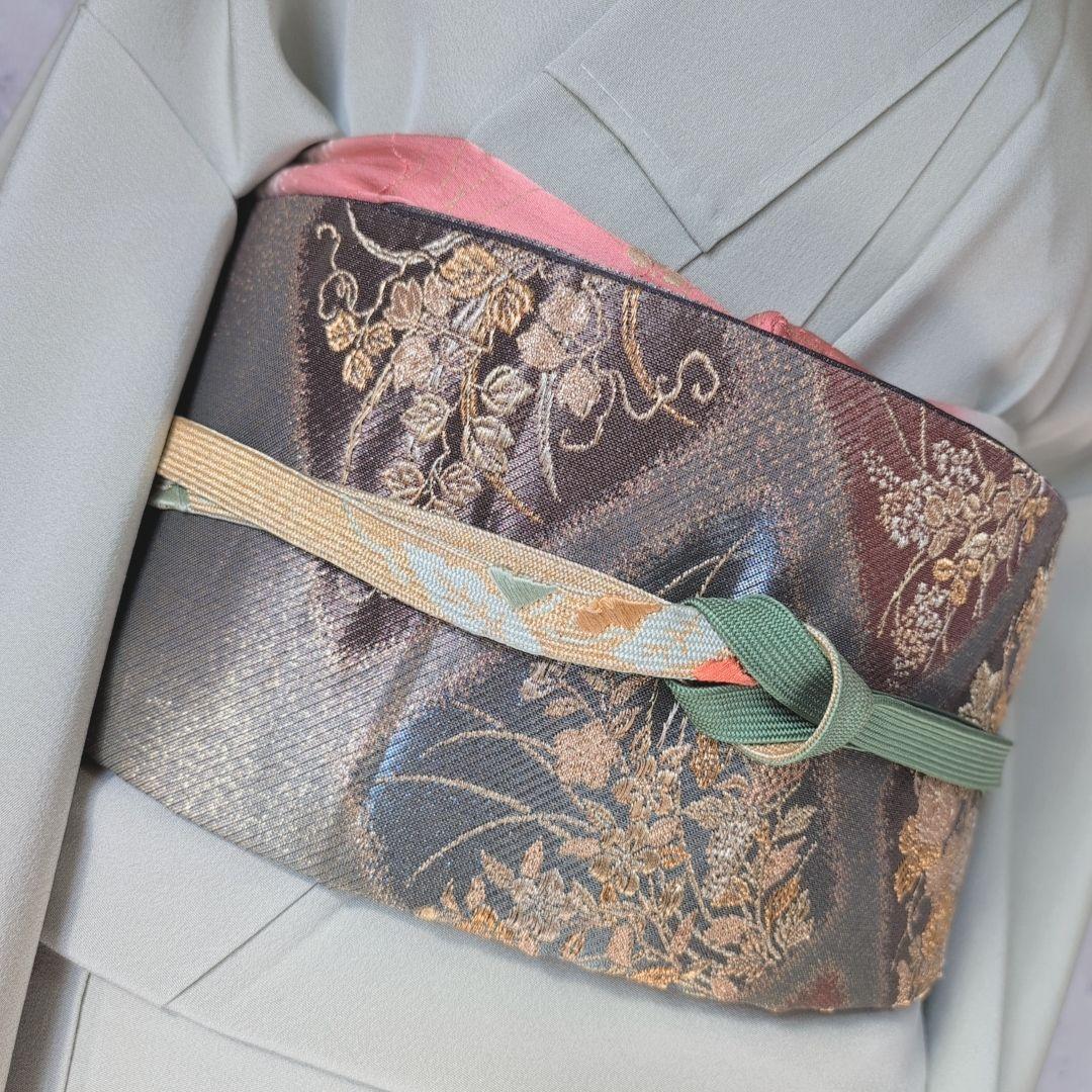 訪問着　フルセット　付け下げ　着物　正絹　刺繍　シンプル　爽やか　しつけ糸　A1