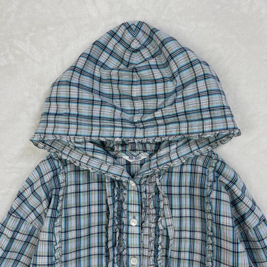 PINK HOUSE　フード付きチェックシャツ　長袖　金子功　ブラウス