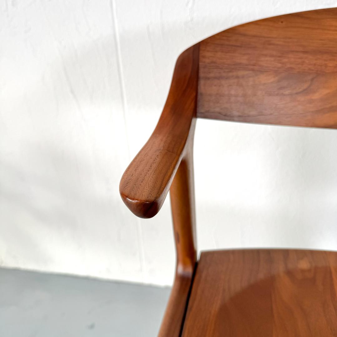 美品 ナガノインテリア DC354-1WU ウォールナット アームチェア 板座