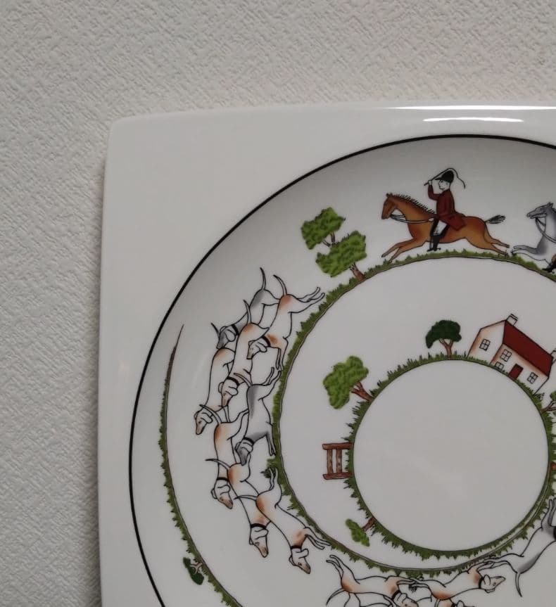 ウェッジウッド・ハンティングシーン スクエアプレート