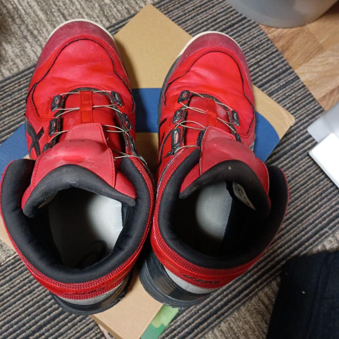 ASICS BOAシステム ハイカット安全靴 レッド