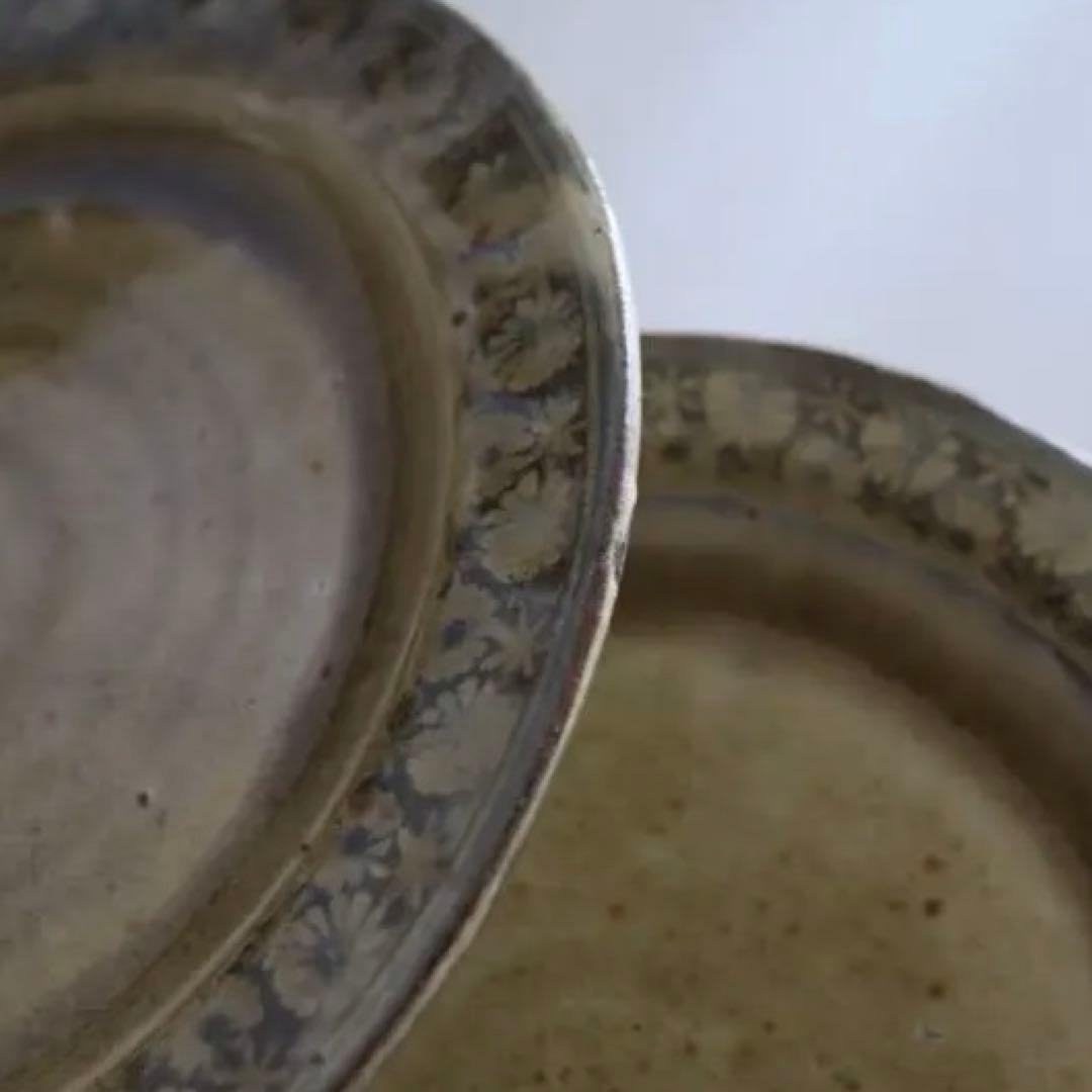 ☆川口武亮　小花印判押し　プレート　2枚セット