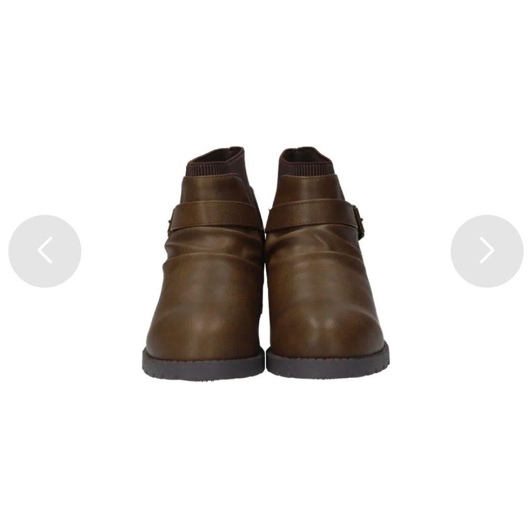 マーレマーレ　maRe maRe　防水防滑ベルトコンビブーツ　ダーク　ブラウン