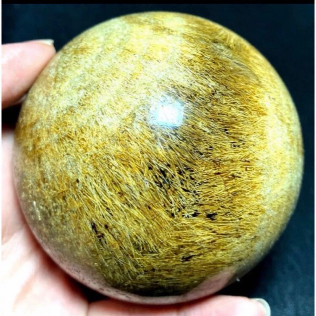 超特大　75mm ゴールドルチルクォーツ　金針水晶　パワーストーン