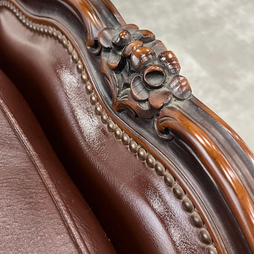 廃盤希少品 karimoku domani ルイXV ソファ レザー3人掛け