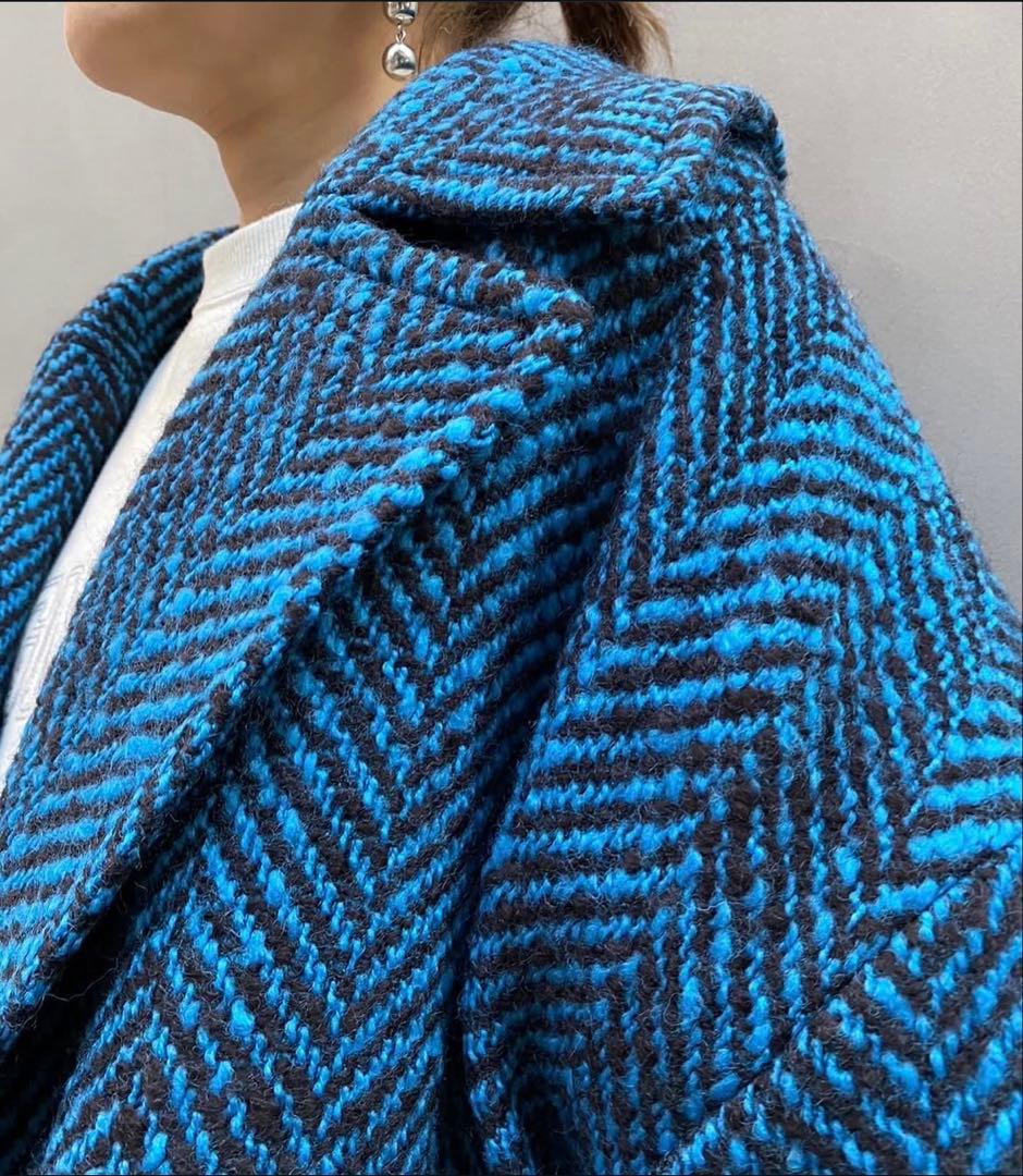 ジャケット・アウター cafune big herringbone double coat