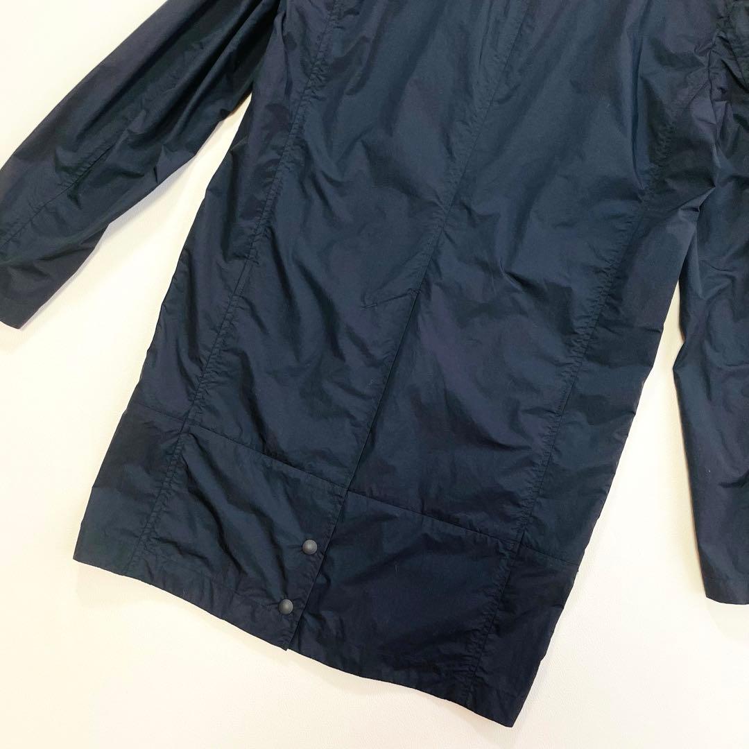 6374【美品】TFW49 ステンカラーコート　撥水　ナイロン　ブラック