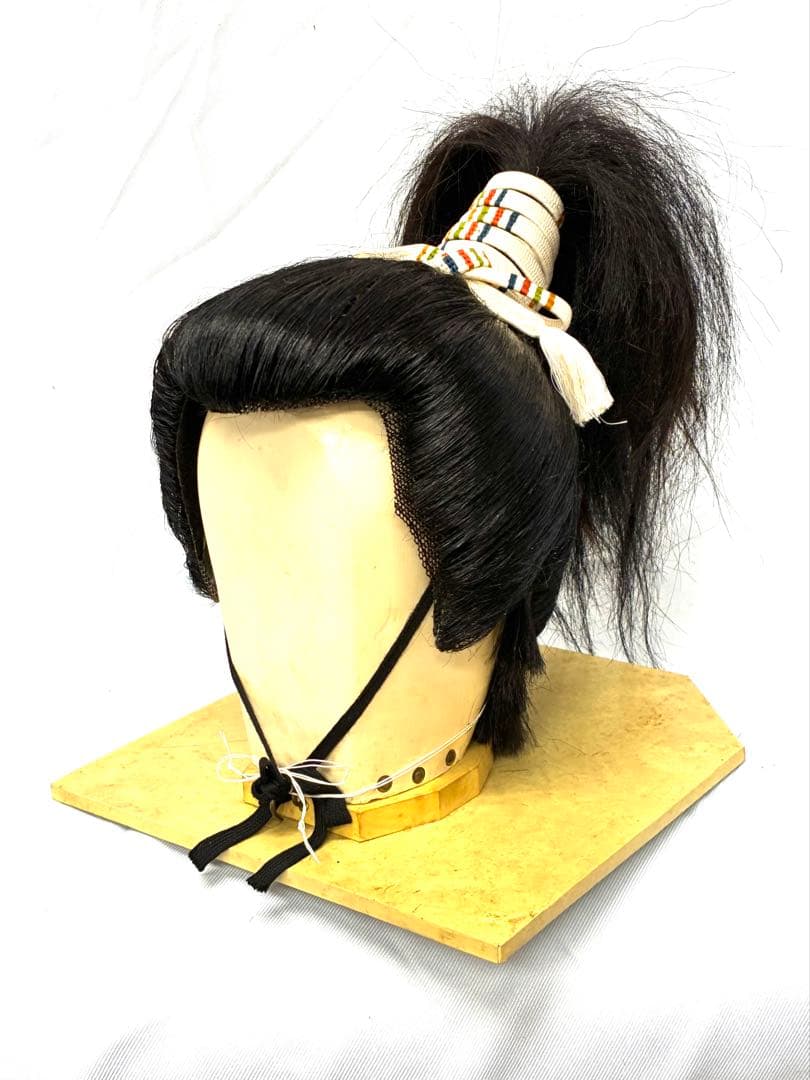 信長、中サイズ、中古舞踊かつら、大衆演劇かつら、日本髪かつら、ケース付き