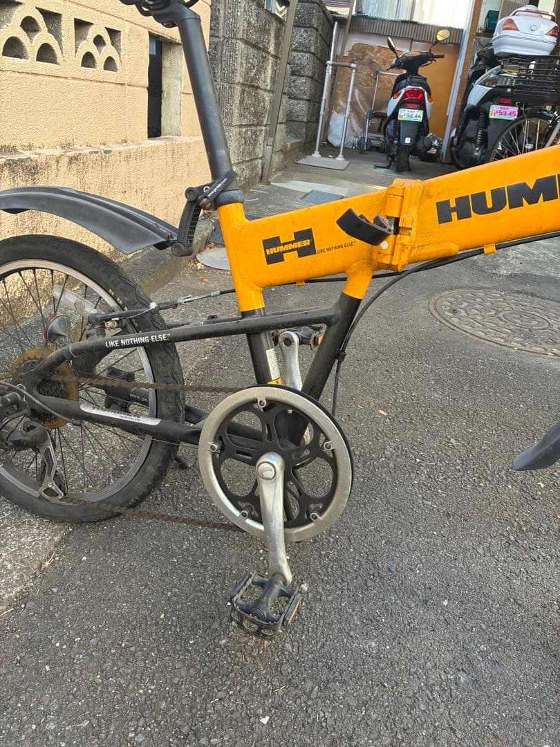 HUMMER 折りたたみ自転車 オレンジ 7段変速　引取り限定