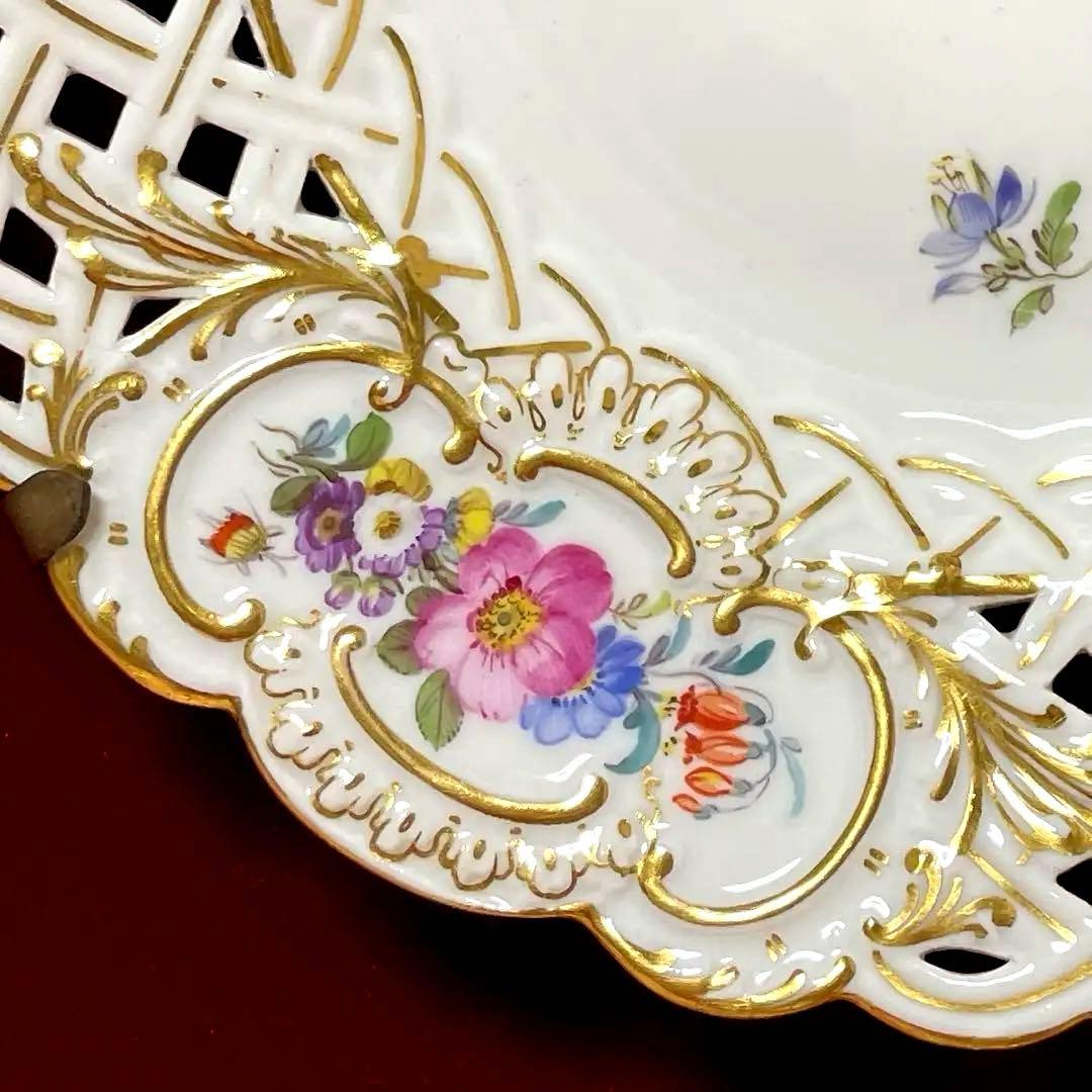 ＊額装済み飾り皿・1820年-1924年・額４０cm・皿２０cm・Meissen