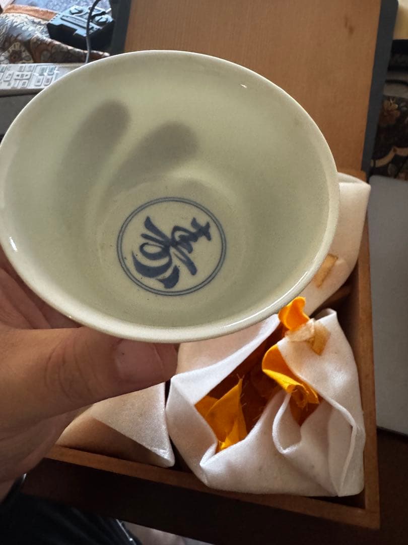 極上品・共箱・五客揃い 白磁 取盃揃／青白磁 喜銘／通透釉肌の極・工芸美術級