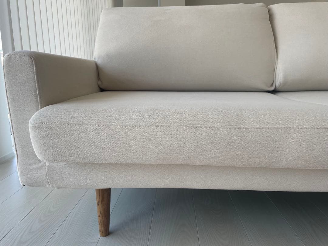 【高野木工】レオソファ　2.5人がけ　アイボリー