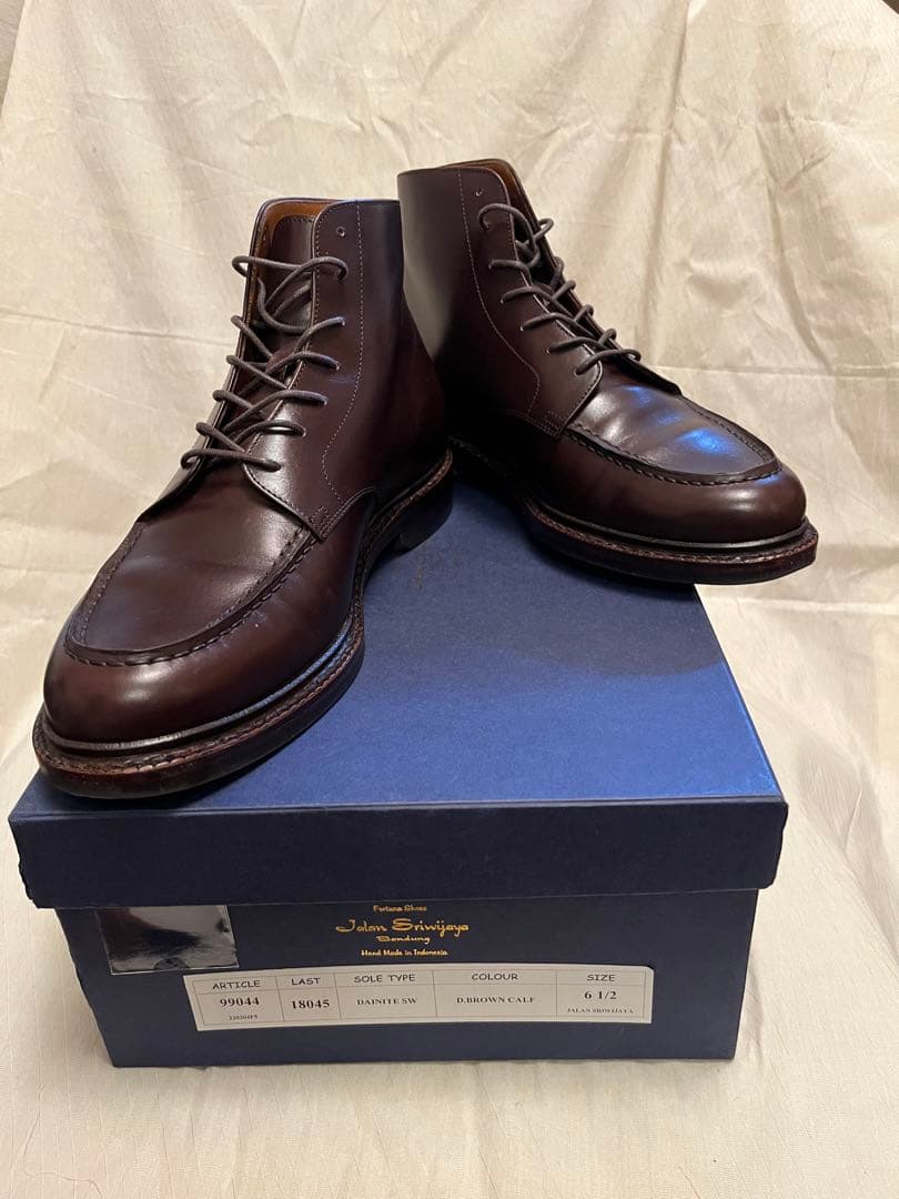 ジャランスリワァヤ　Uチップブーツ　ダークブラウン　6 1/2