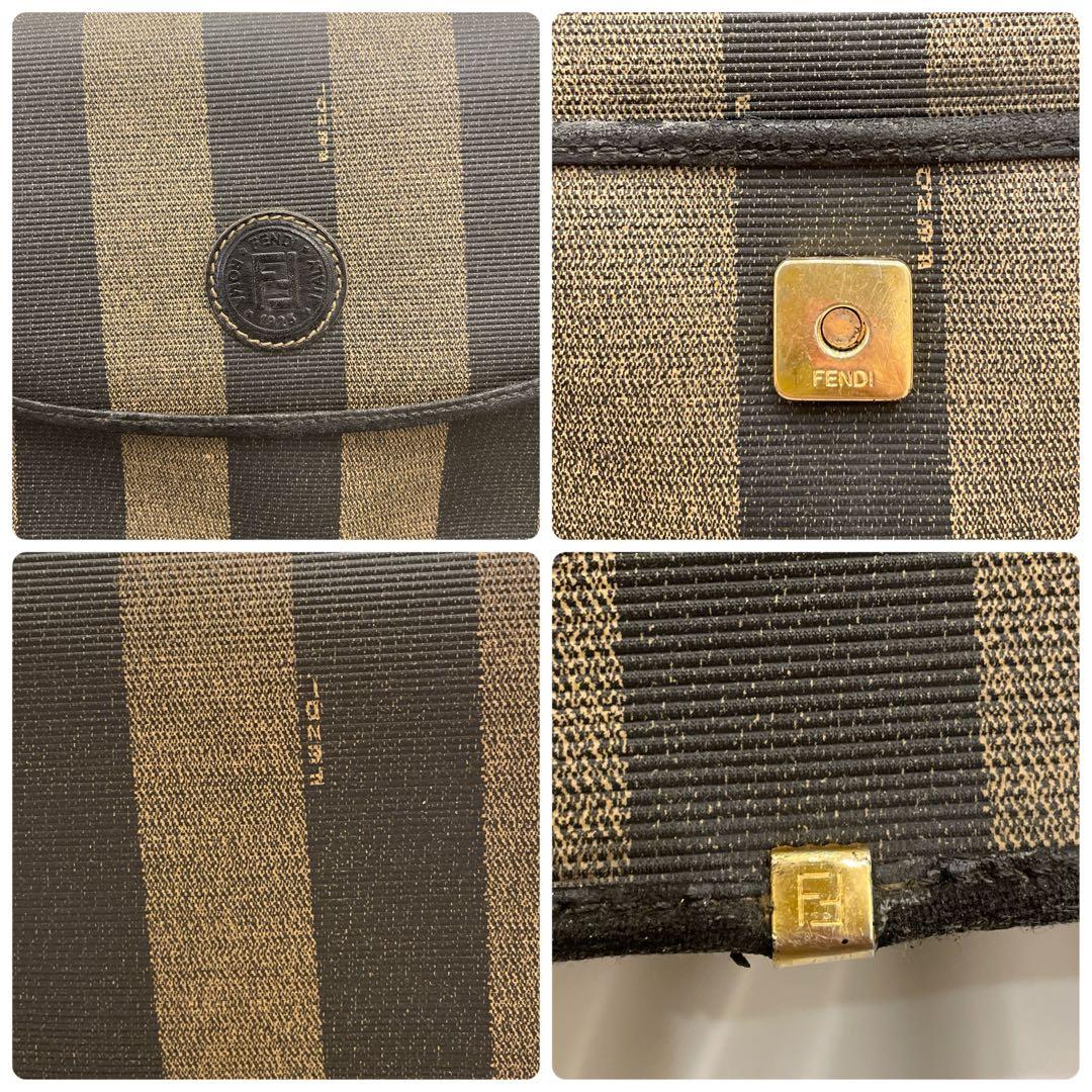 【極美品】FENDI ショルダーバッグ ヴィンテージ ペカン柄 ロゴ金具