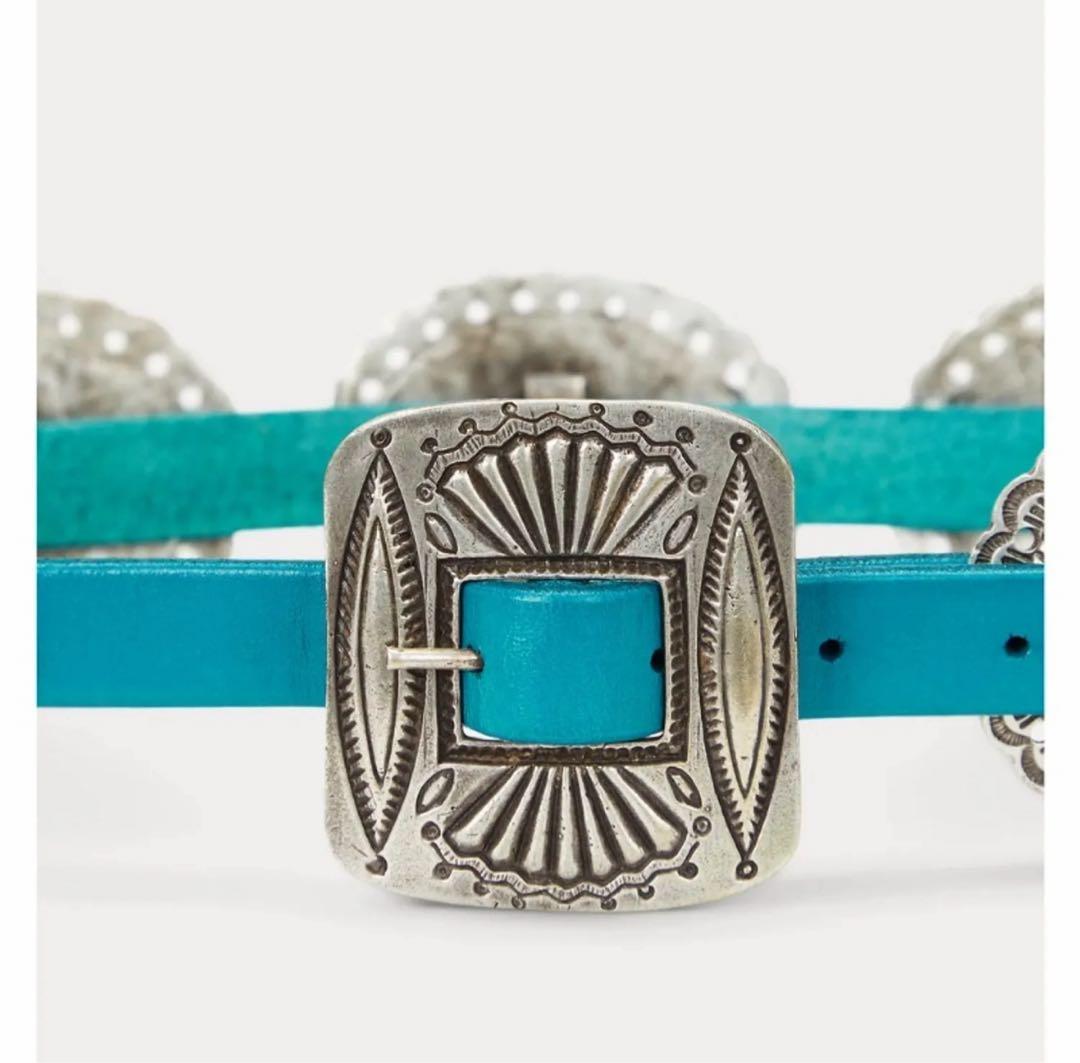 メタルアクセント レザー ベルト　S コンチョベルト　rrl RRL