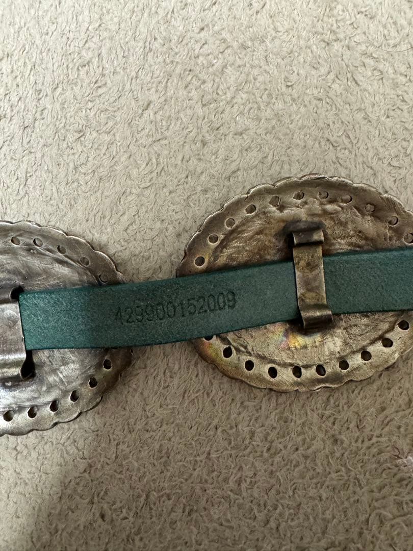 メタルアクセント レザー ベルト　S コンチョベルト　rrl RRL