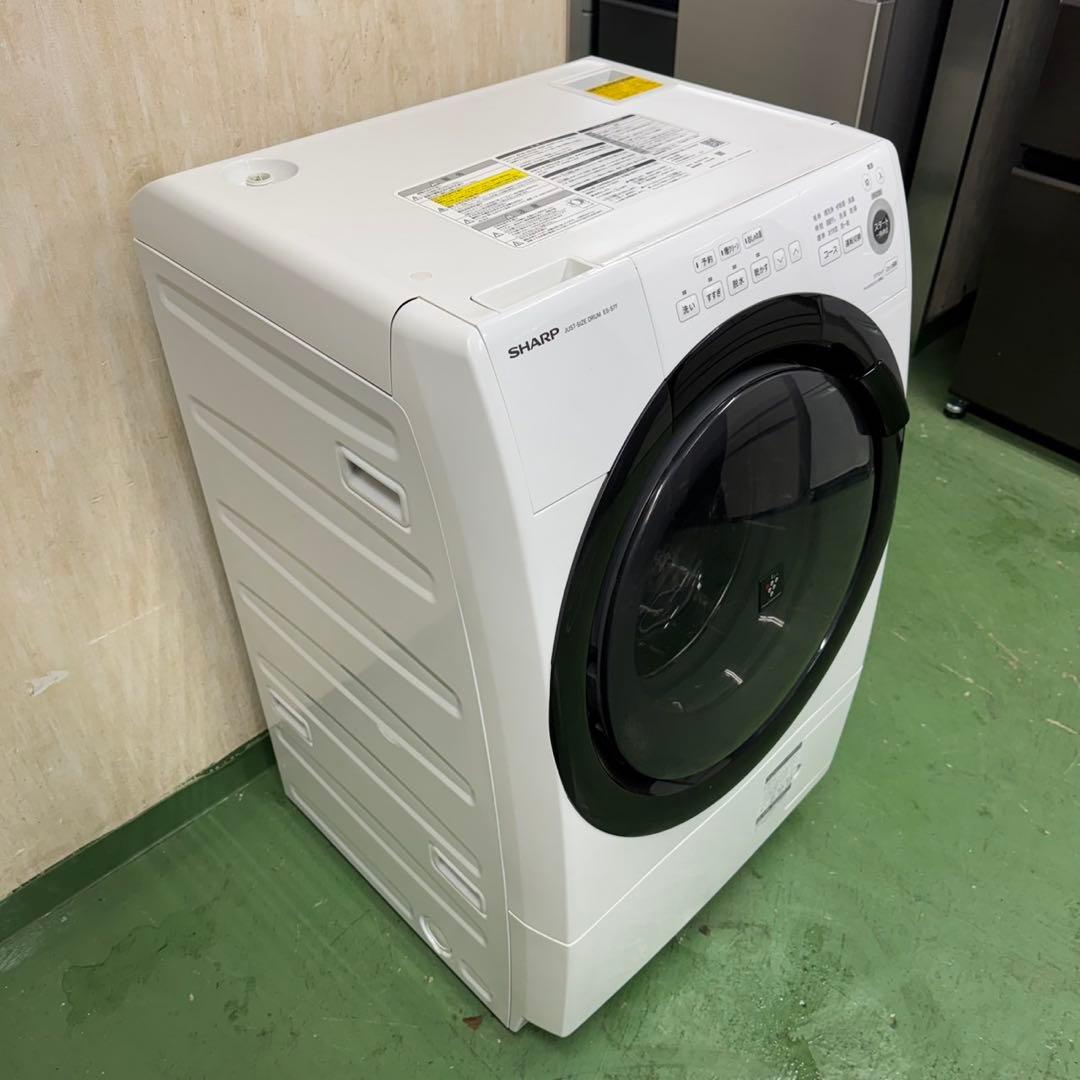 183 シャープドラム式洗濯機　乾燥付　7/3.5キロ　小型　一人暮らし　左開き