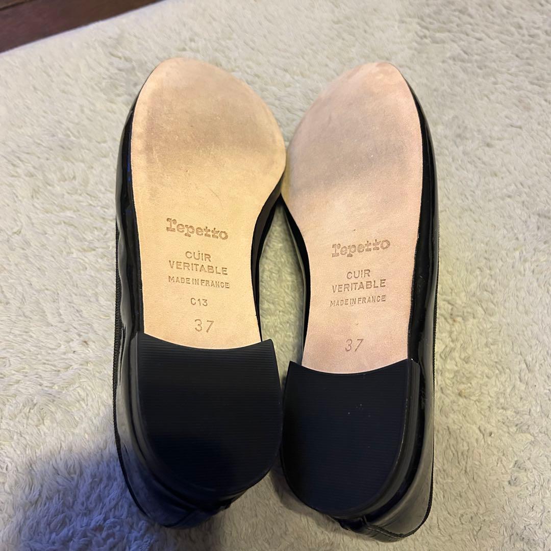 Repetto ブラック エナメル バレエシューズ