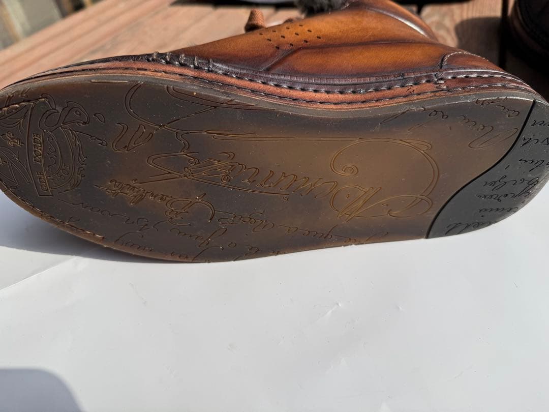 ブルネロクチネリ ブラウンレザー ファー付きハイカットシューズ　定価29万