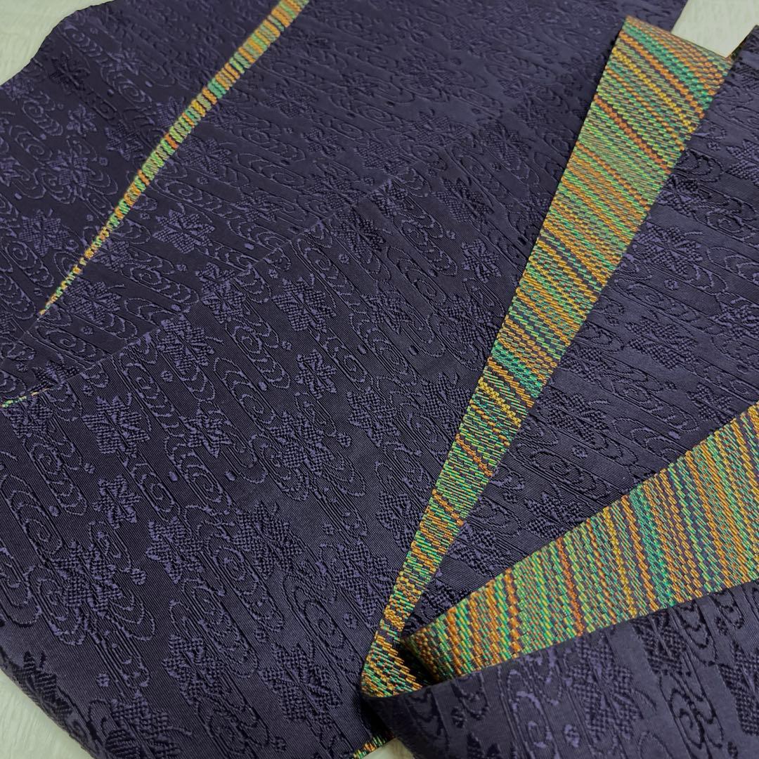 【中古品☆正絹】美品！本場筑前！博多織　半幅帯　リバーシブル