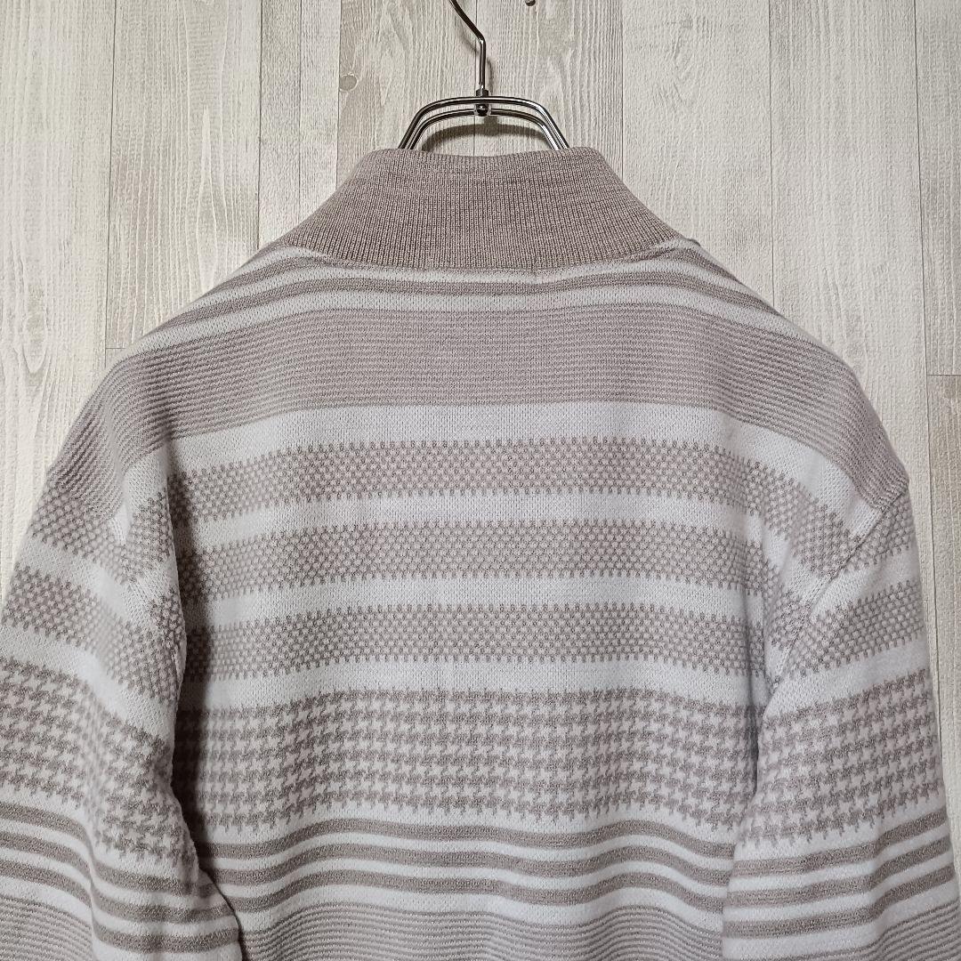 新品 カステルバジャック ハーフジップ セーター L 星柄 ベージュ ゴルフ