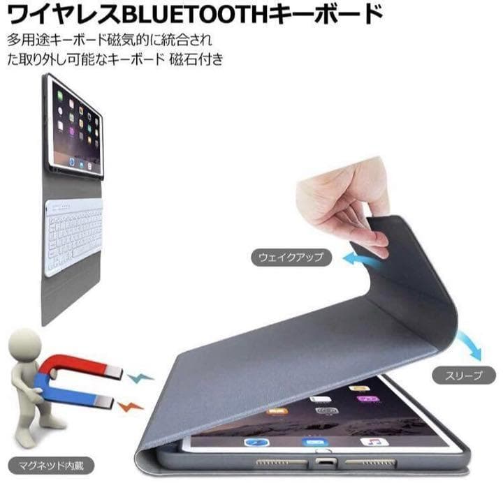 イタリアデザインでお洒落♪❤ペン収納ホルダー搭載❣iPadケース＆キーボード