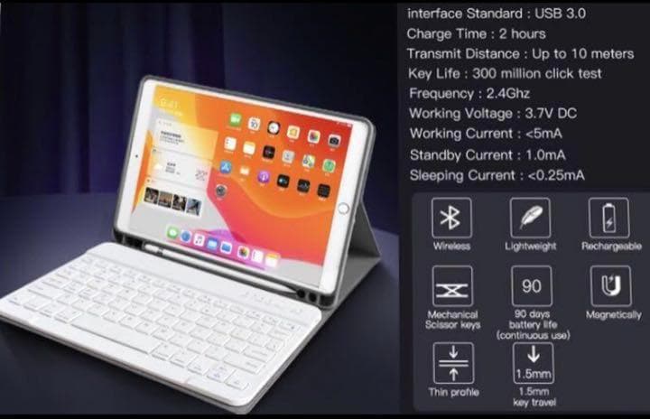 イタリアデザインでお洒落♪❤ペン収納ホルダー搭載❣iPadケース＆キーボード