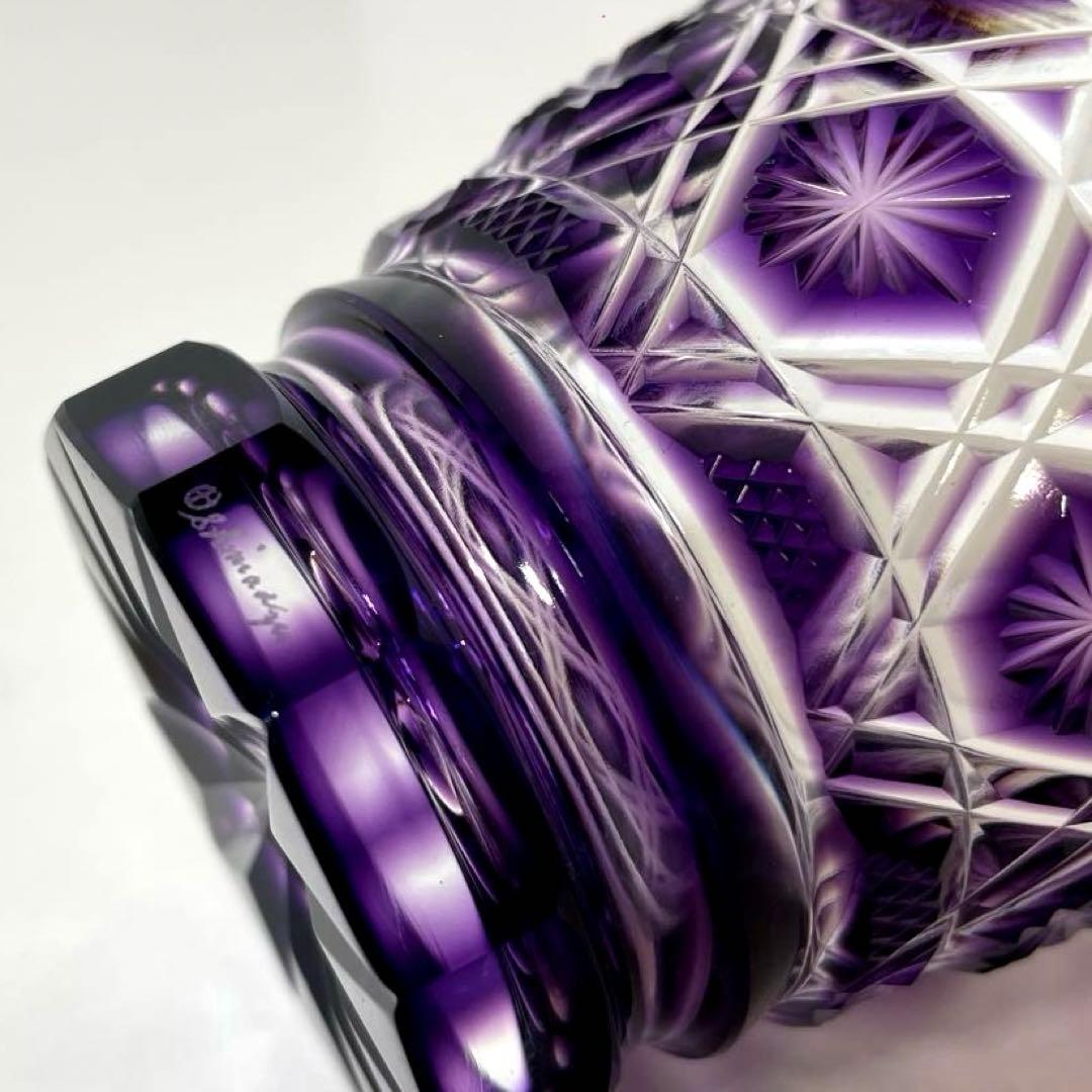 #XG505 薩摩切子・切子タンブラー・ガラス工房弟子丸製・色被せガラス・共箱付