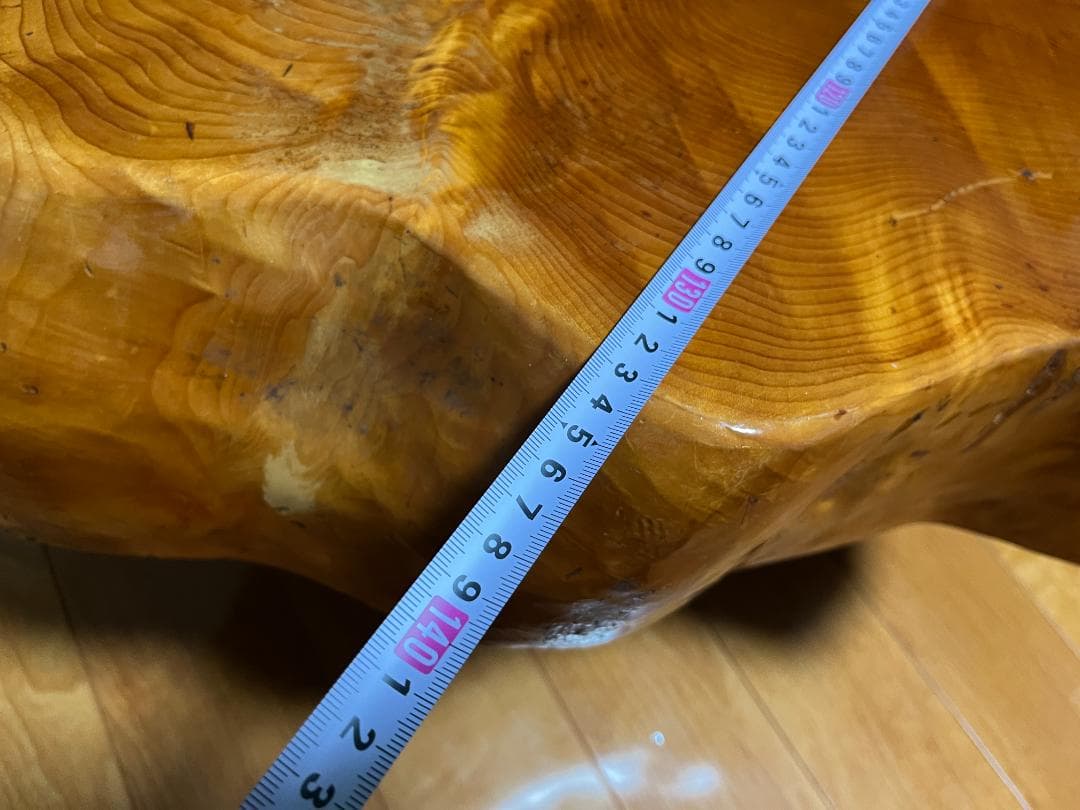 【天然木 一枚板】欅 ケヤキ テーブル 光沢仕上げ 140×70cm 60kg