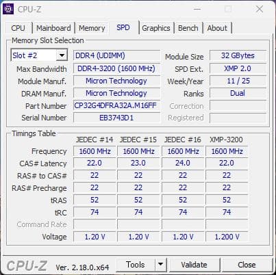 【極美品】crucial DDR4 Pro 64GB(32GB×2) メモリ