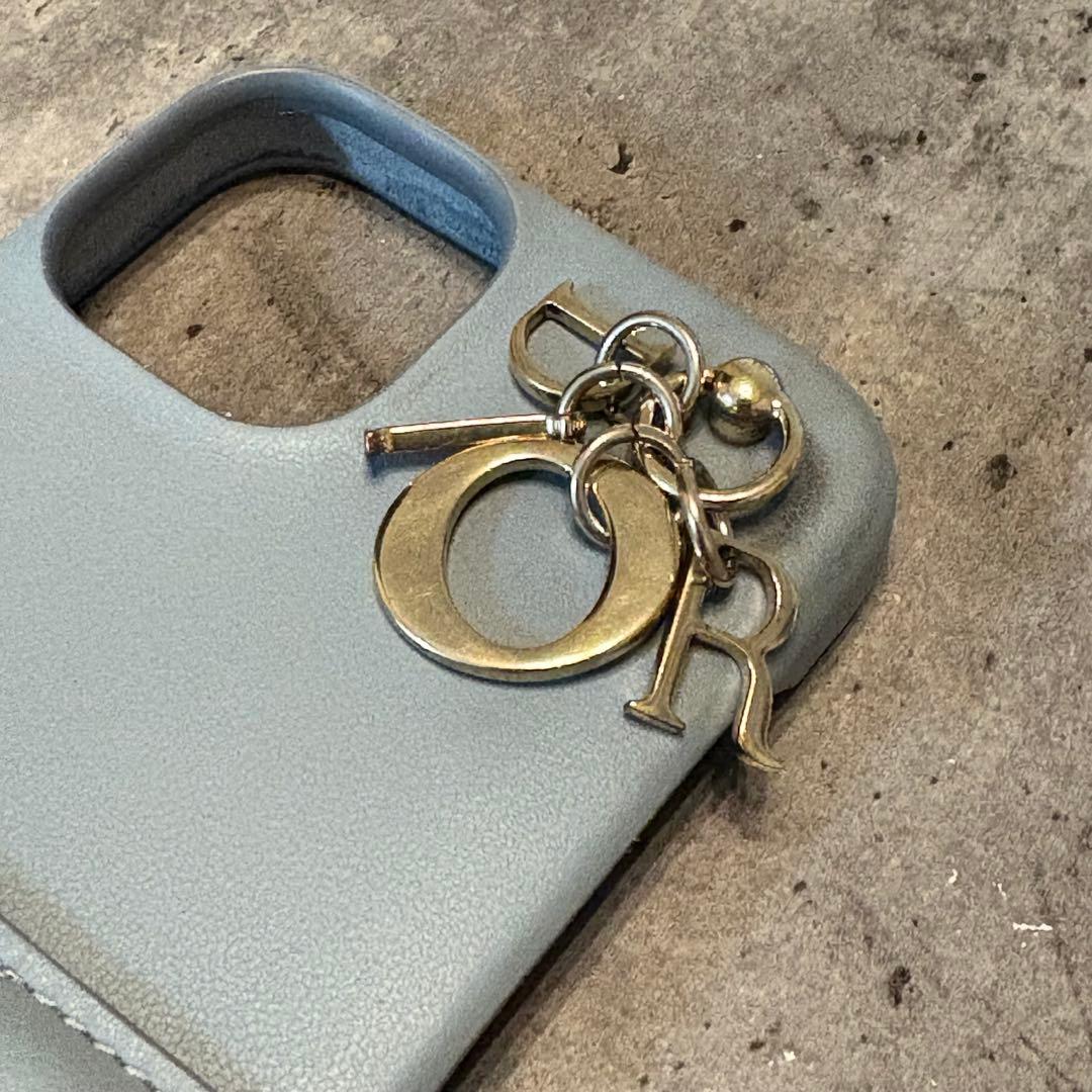 ディオール DIOR iPhone14 スマホケース ブルーグレー　正規品